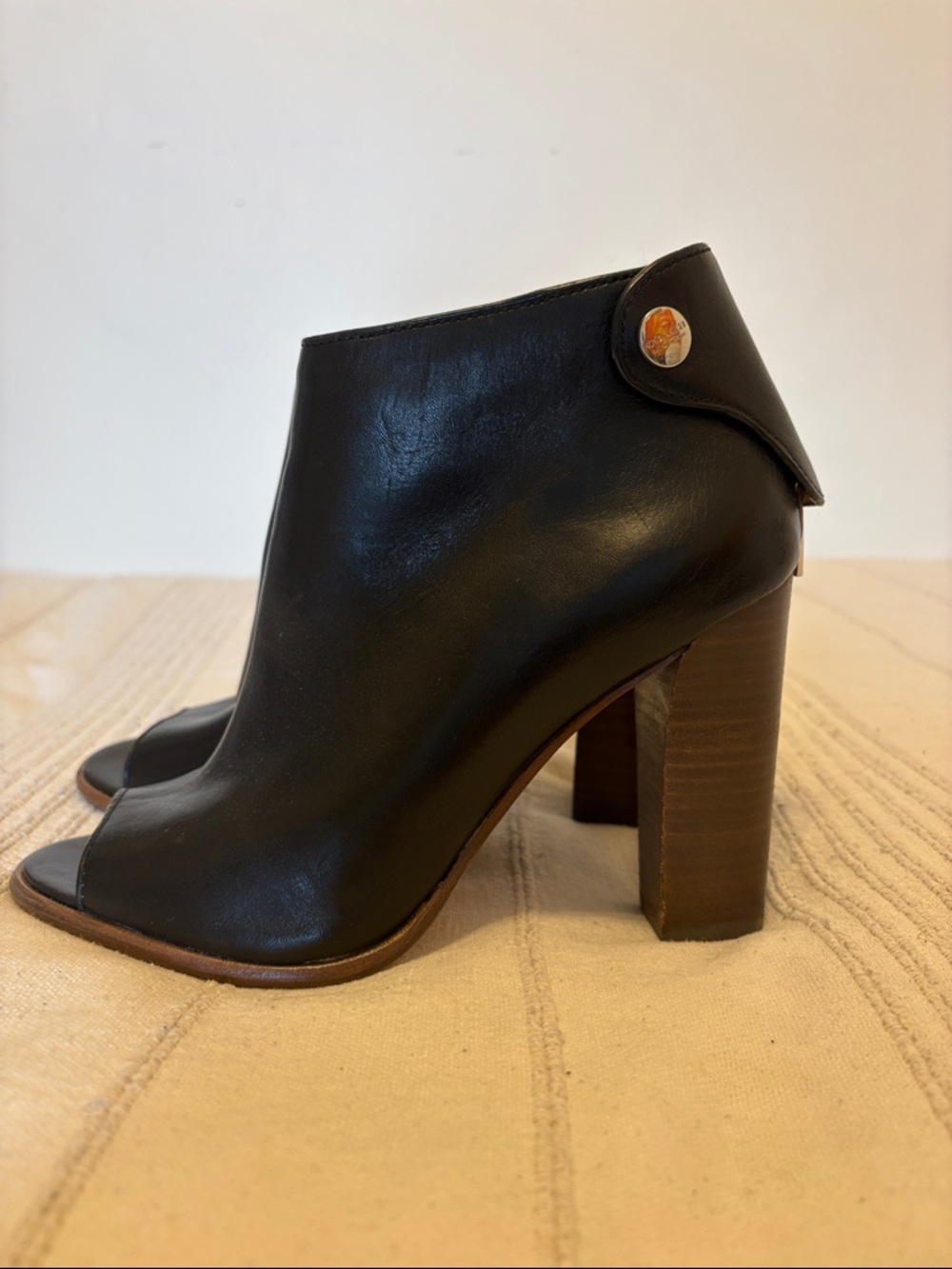 COACH Peep toe Leather booties